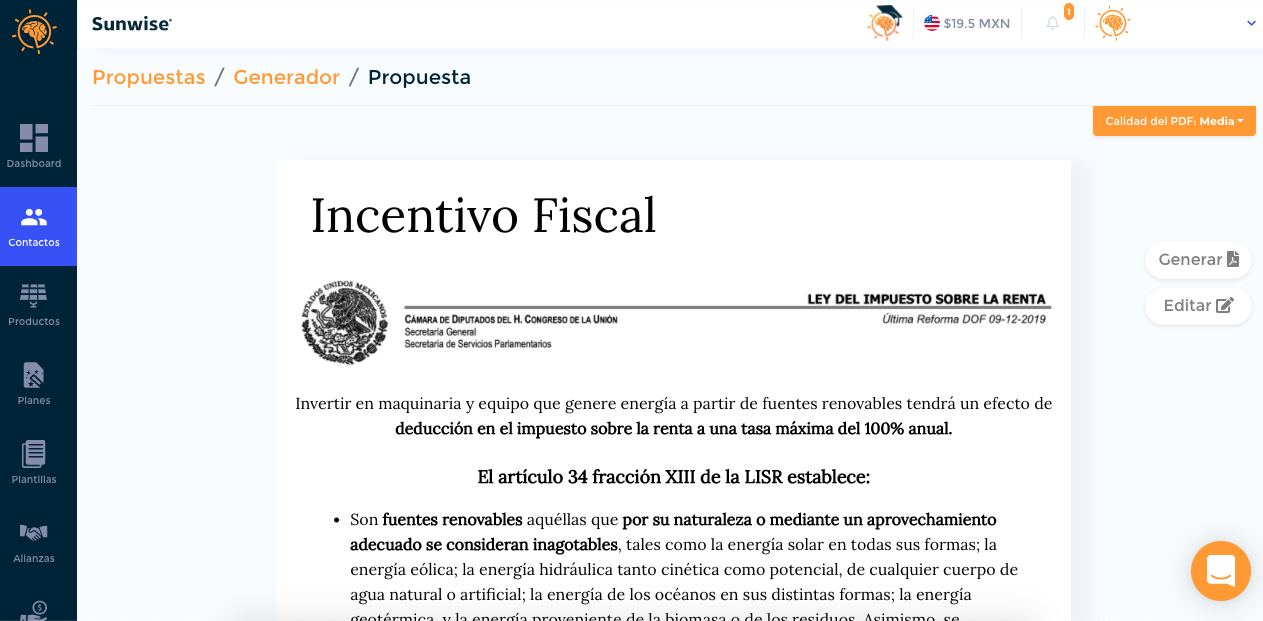 incentivo fiscal en equipo solar